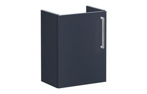 VitrA Root Flat 40cm 1 Door Wall Hung Slim Washbasin Unit (LH Hinge) - Matt Dark Blue